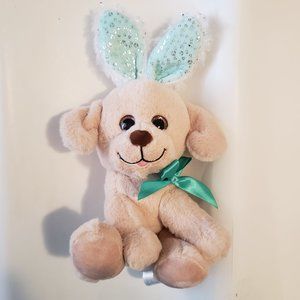Destination Holiday Puppy Dog with Easter Bunny Ears Plush Stuffed Animal EUC